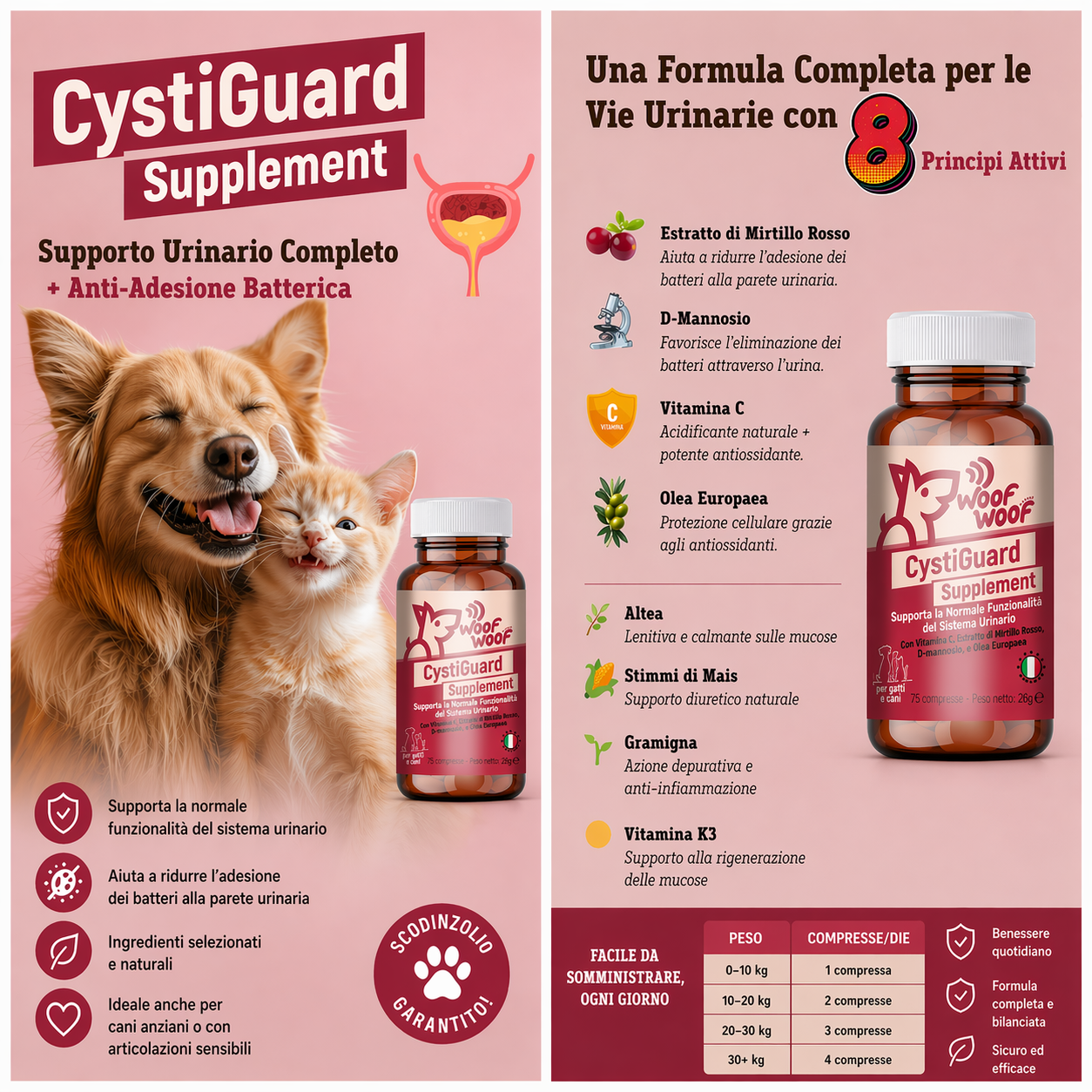 Integratore Per Vie Urinarie – 75 compresse WOOF WOOF