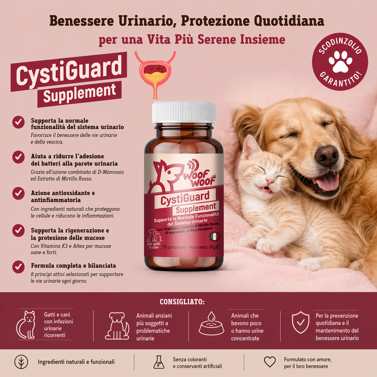 Integratore Per Vie Urinarie – 75 compresse WOOF WOOF