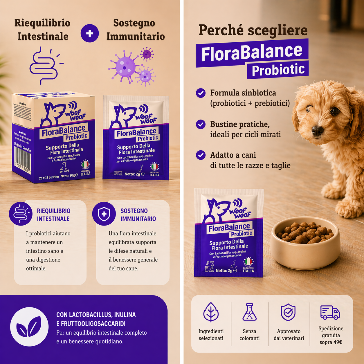 Probiotico Per Cani – 15 bustine/30gr WOOF WOOF
