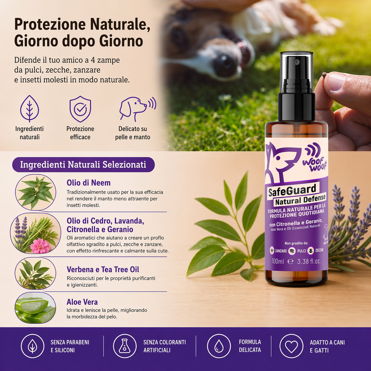 Spray Protettivo Insetti – 100ml WOOF WOOF