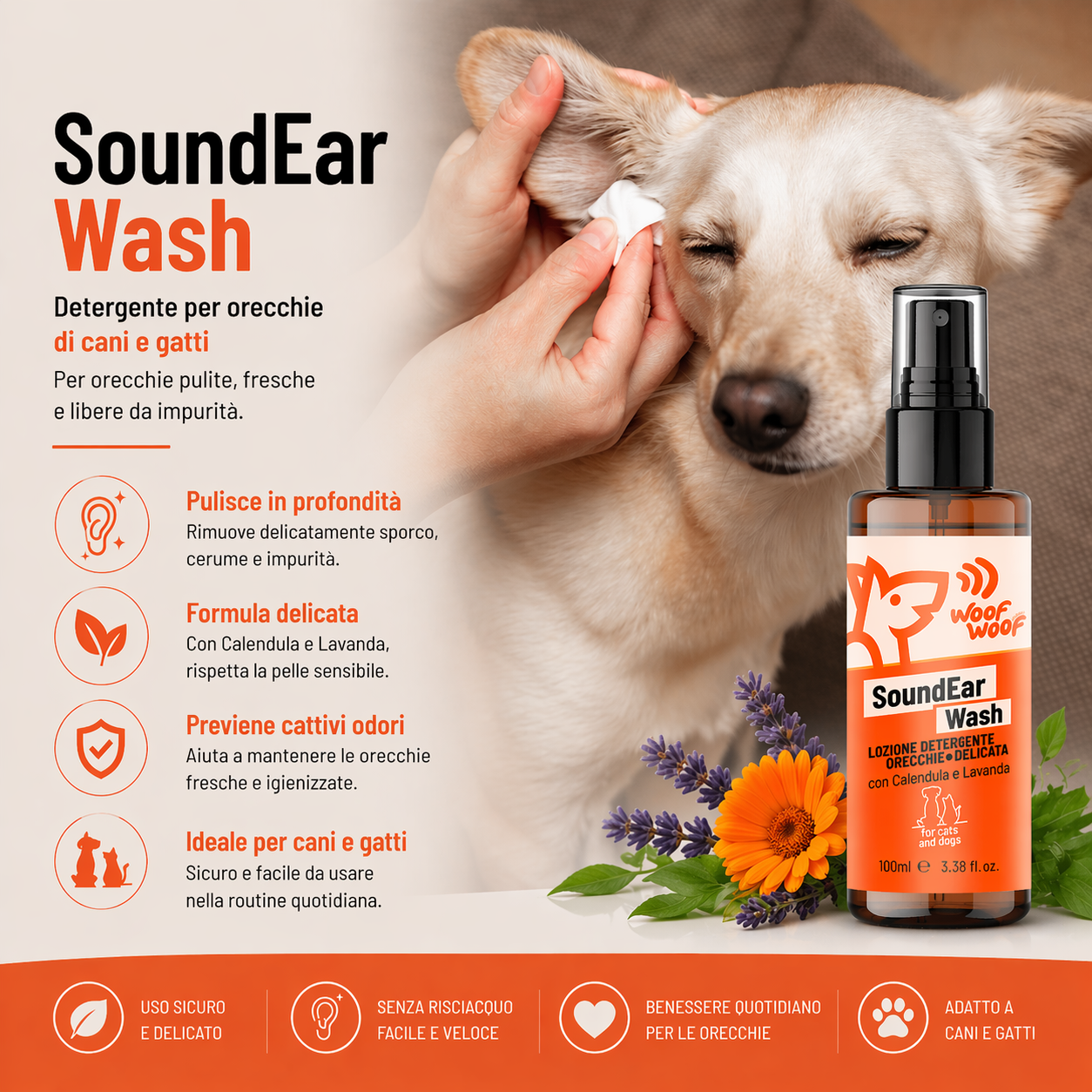 Detergente Orecchie – 100ml WOOF WOOF