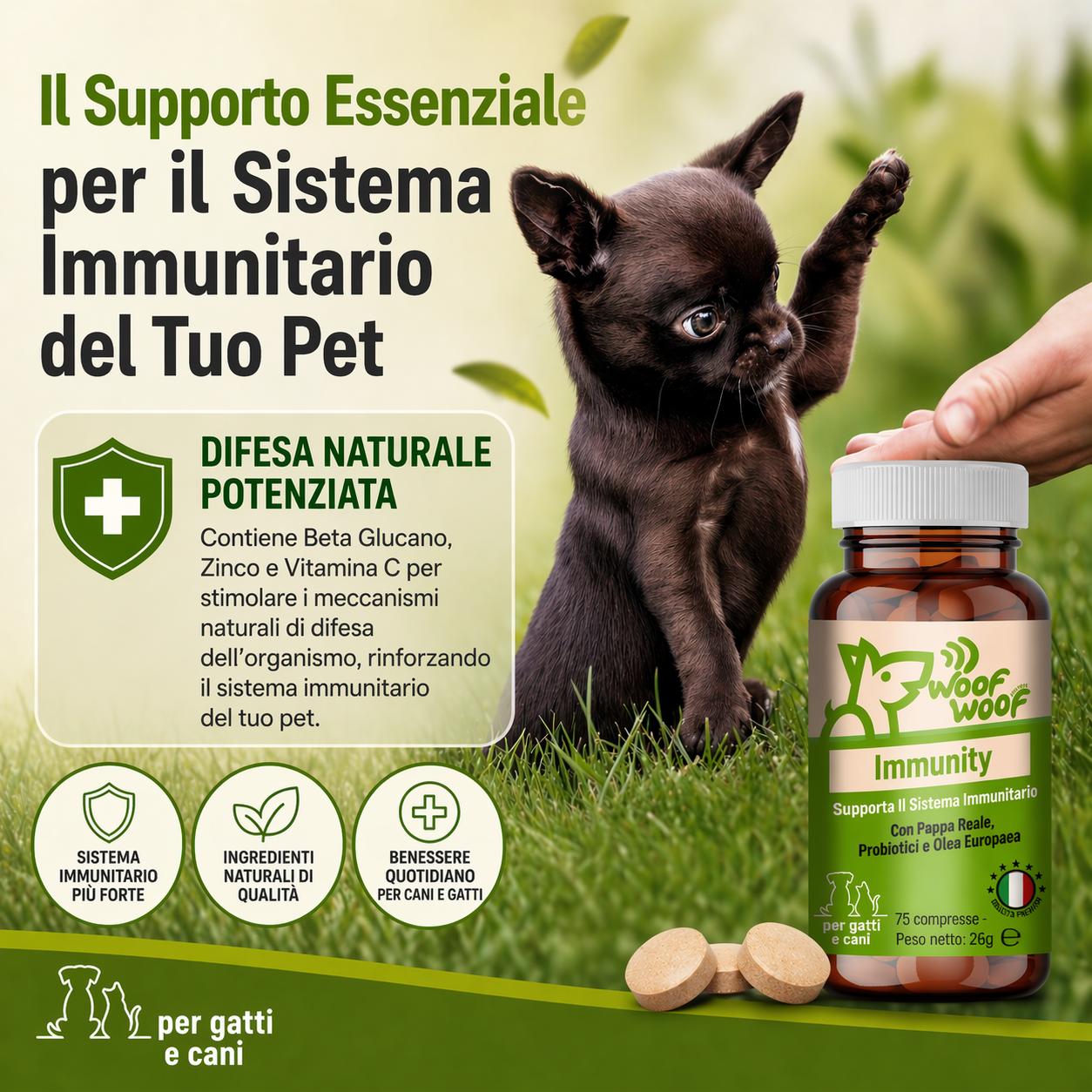 Integratore Sistema Immunitario – 75 compresse WOOF WOOF