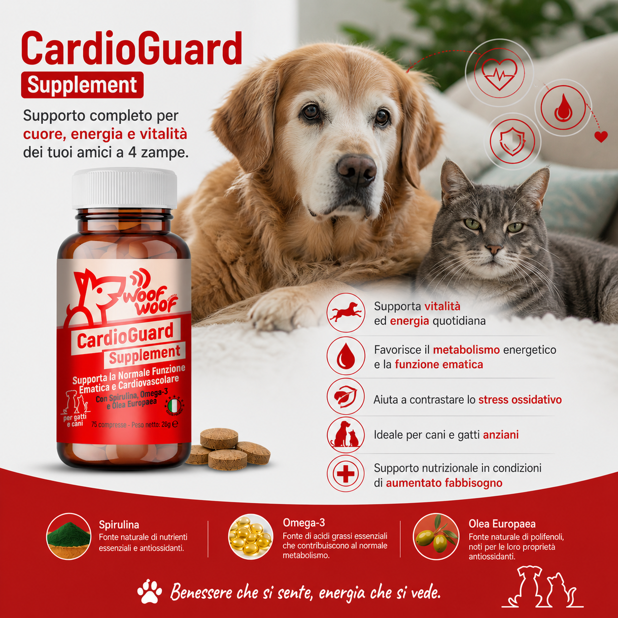 Integratore Supporto Ematico e Cardio – 75 compresse WOOF WOOF